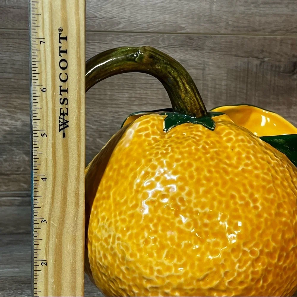 Orange Shaped Pitcher Decorative Water Pitcher Ceramic Glazed‎ Inside Vintage